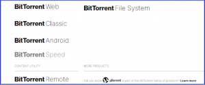BitTorrent products